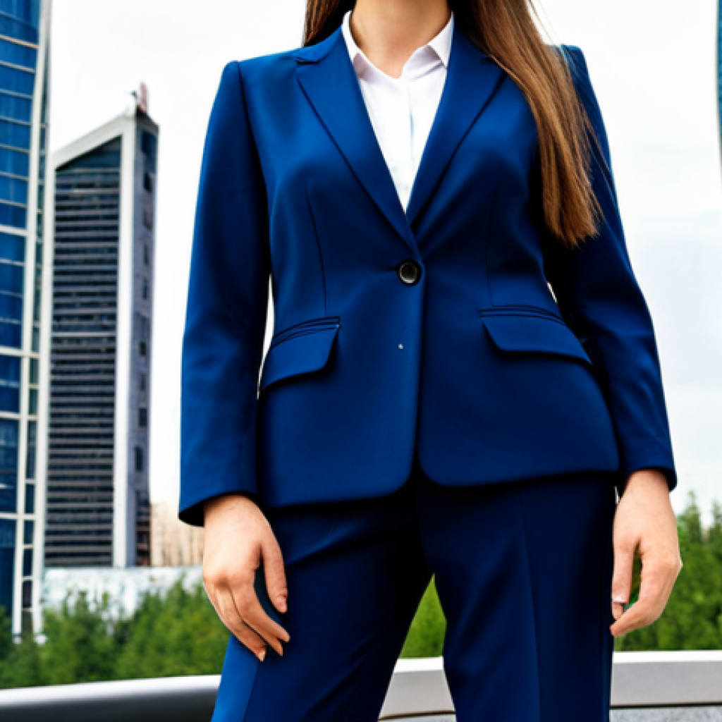 Modern Moscow Businesswoman**
"A professional businesswoman in a stylish, yet modest, dark blue pantsuit, standing in front of the Moscow City skyscrapers, fully clothed, appropriate attire, safe for work, perfect anatomy, natural proportions, professional photography, high quality, clear focus, daytime."
**