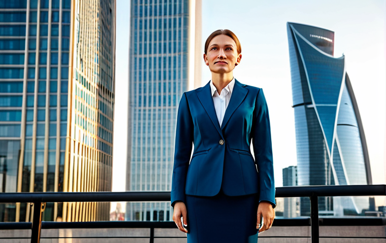 신용카드 혜택 극대화 방법 - **
"A professional businesswoman in a stylish, modest business suit stands in front of the Moscow C...