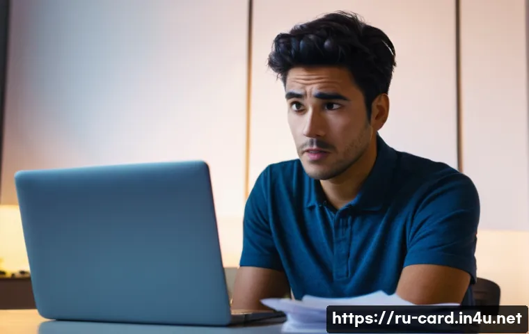 체크카드 환불 정책 - **Prompt:** A close-up, medium shot of a young adult, around 25-35 years old, sitting at a modern de...