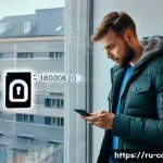 Home 22 체크카드 분실 후 재발급 - A modern Russian man in his 30s using a smartphone inside a cozy urban apartment, urgently blocking ...