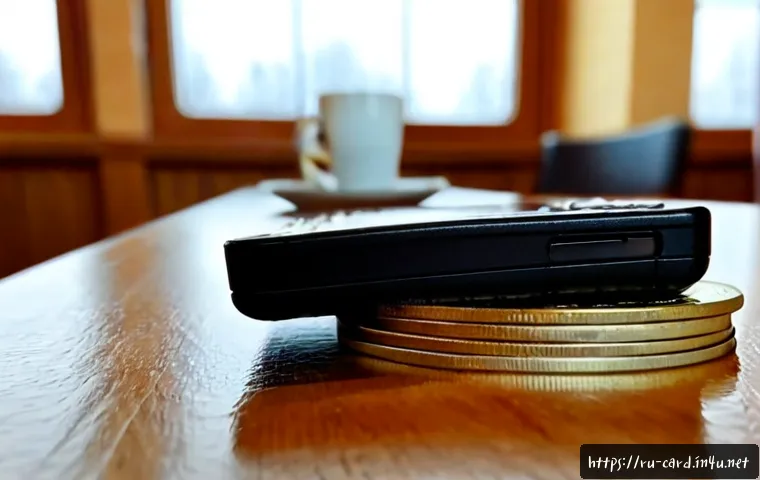 Home 30 체크카드 캐시백 혜택 - Photorealistic close-up of a modern unbranded debit card beside a small stack of Russian ruble coins...